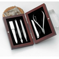 5 Piece Manicure Set In Rosewood Box